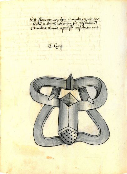 A sketch of a chastity belt in a 15th century manuscript of 